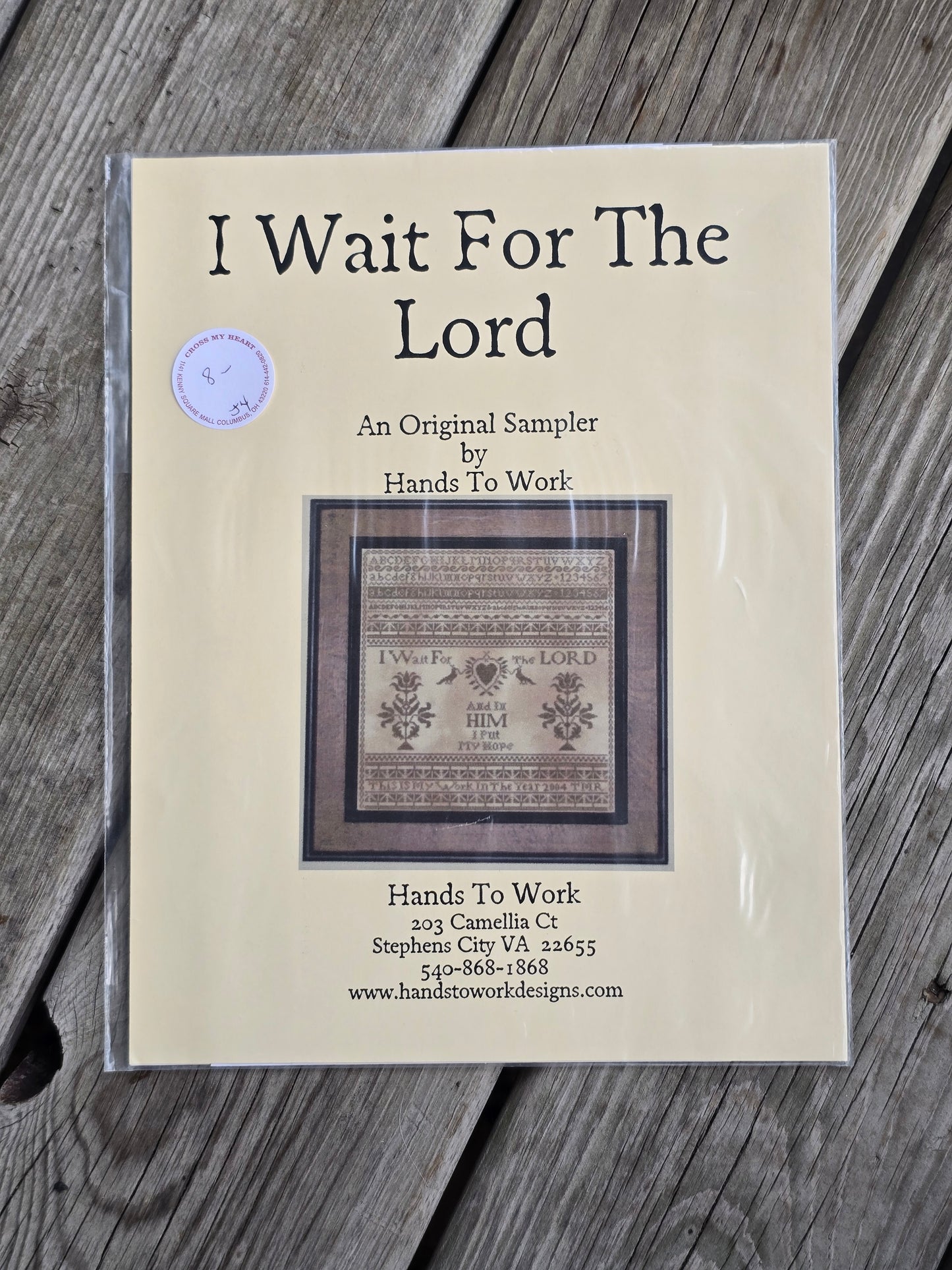 Hands To Work - I Wait For The Lord - Cross Stitch Pattern