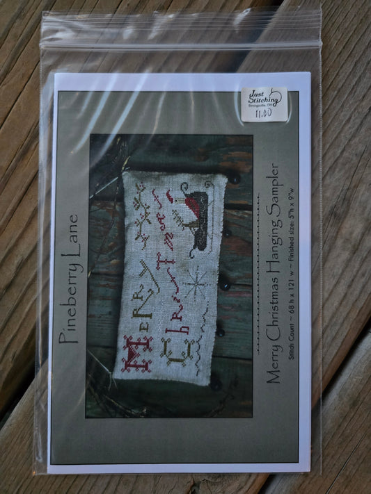 Pineberry Lane - Merry Christmas Hanging Sampler - Cross Stitch Pattern