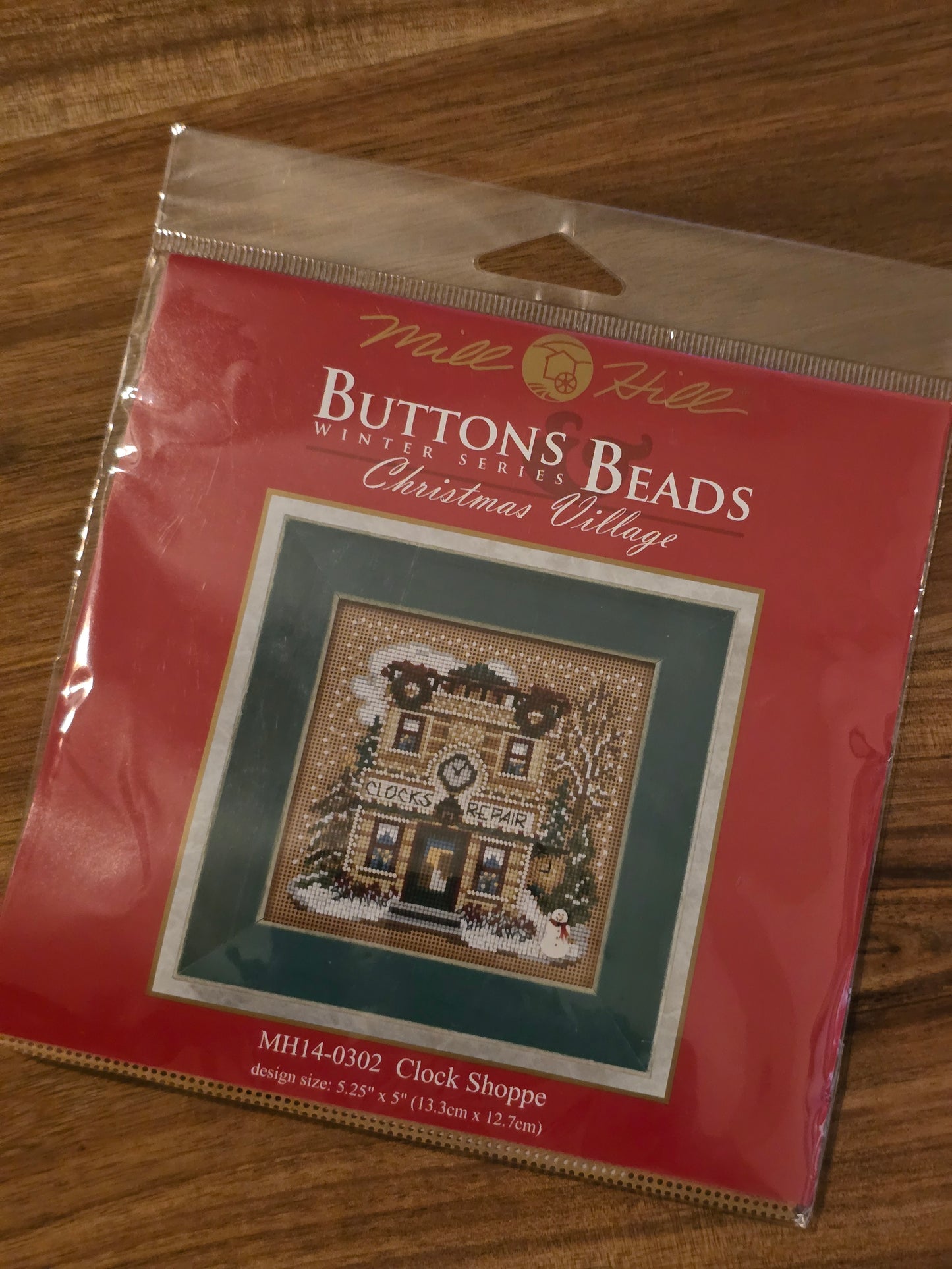 Mill Hill - Buttons & Beads - Winter Series - Christmas Village - Clock Shoppe - MH14-0302- Cross Stitch Kit
