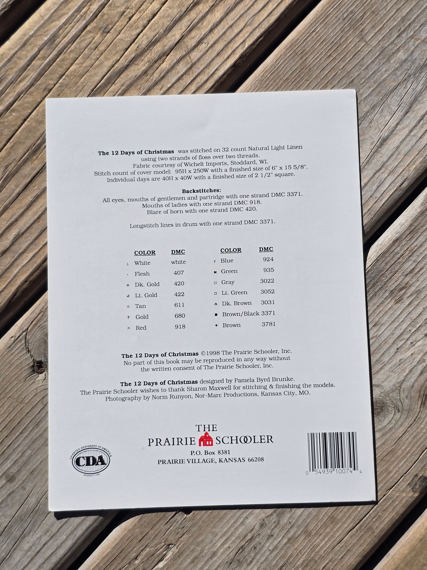 The Prairie Schooler - The 12 Days of Christmas - Book No. 74 - Cross Stitch Pattern