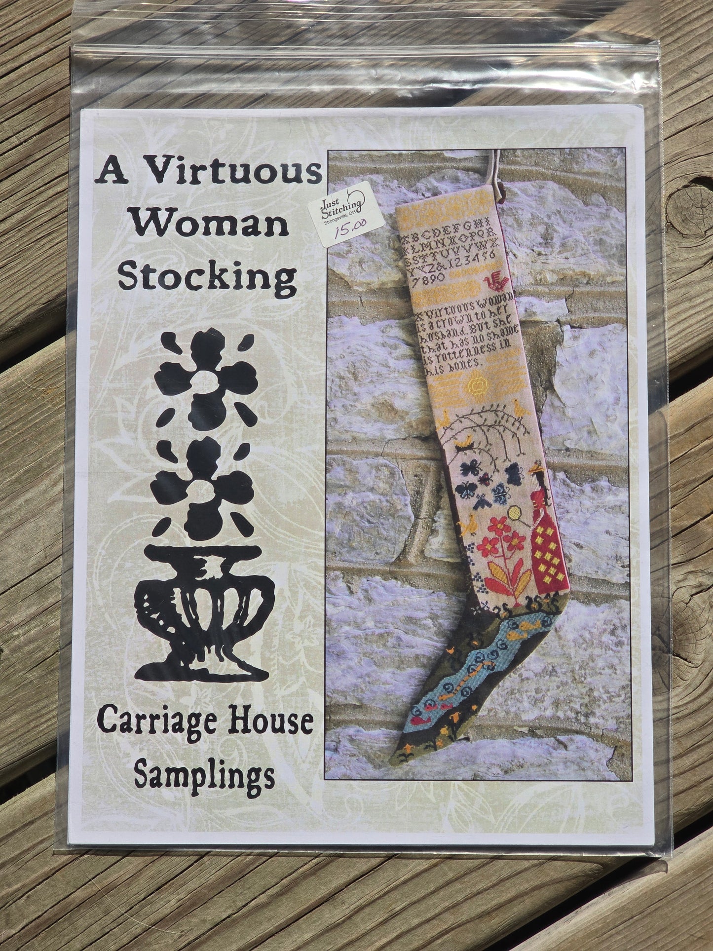 Carriage House Samplings - A Virtuous Woman Stocking - Cross Stitch Pattern