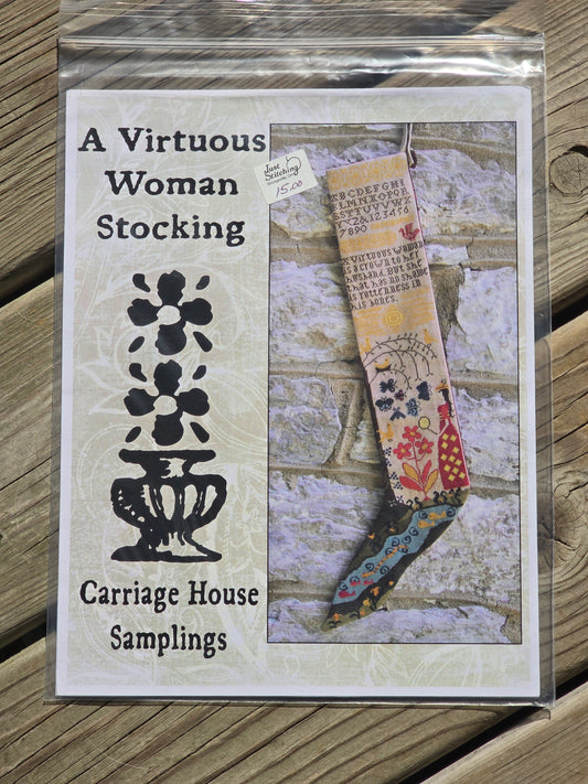 Carriage House Samplings - A Virtuous Woman Stocking - Cross Stitch Pattern