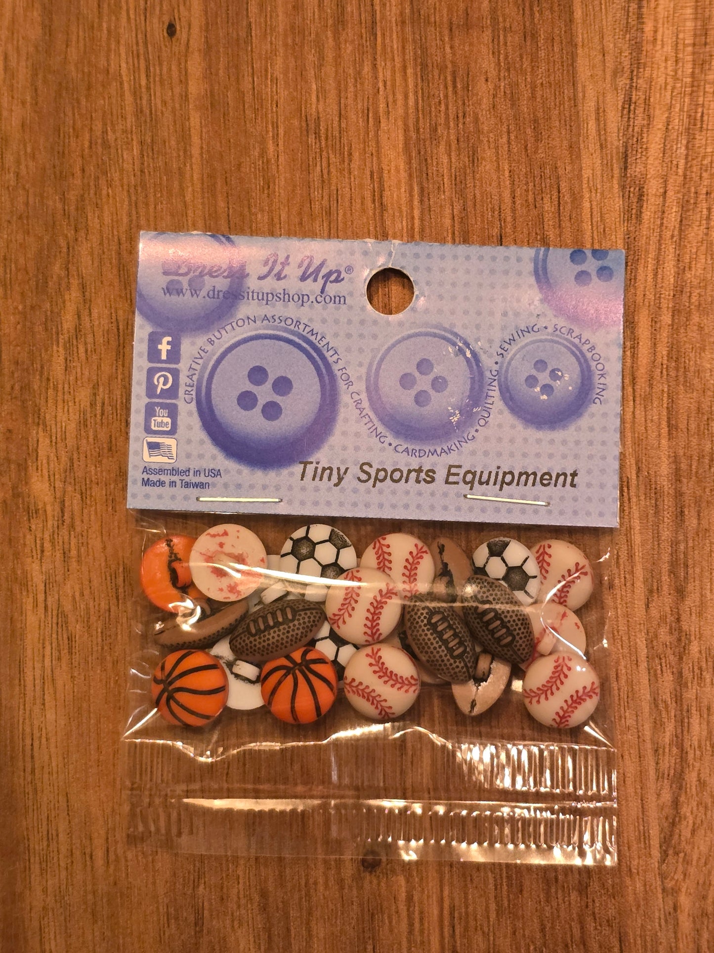 Dress It Up - Tiny Sports Equipment Buttons