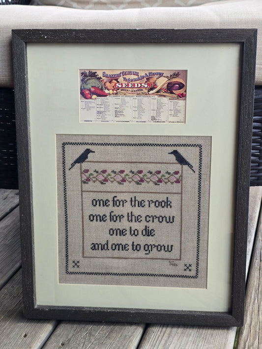 Cedar Hill - Gardener's Verse - Completed Cross Stitch