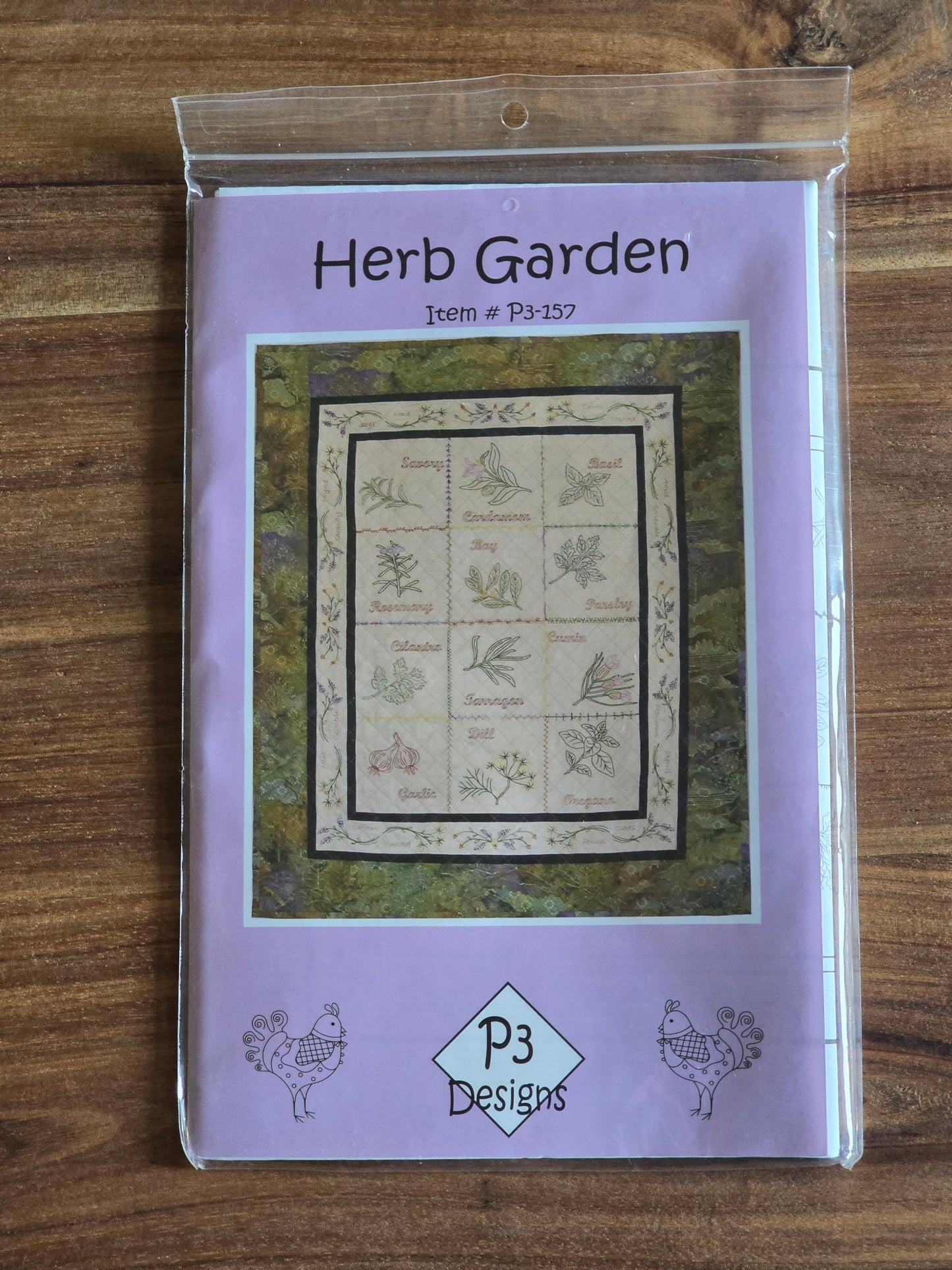 P3 Designs - Herb Garden - Embroidery and Quilt Pattern