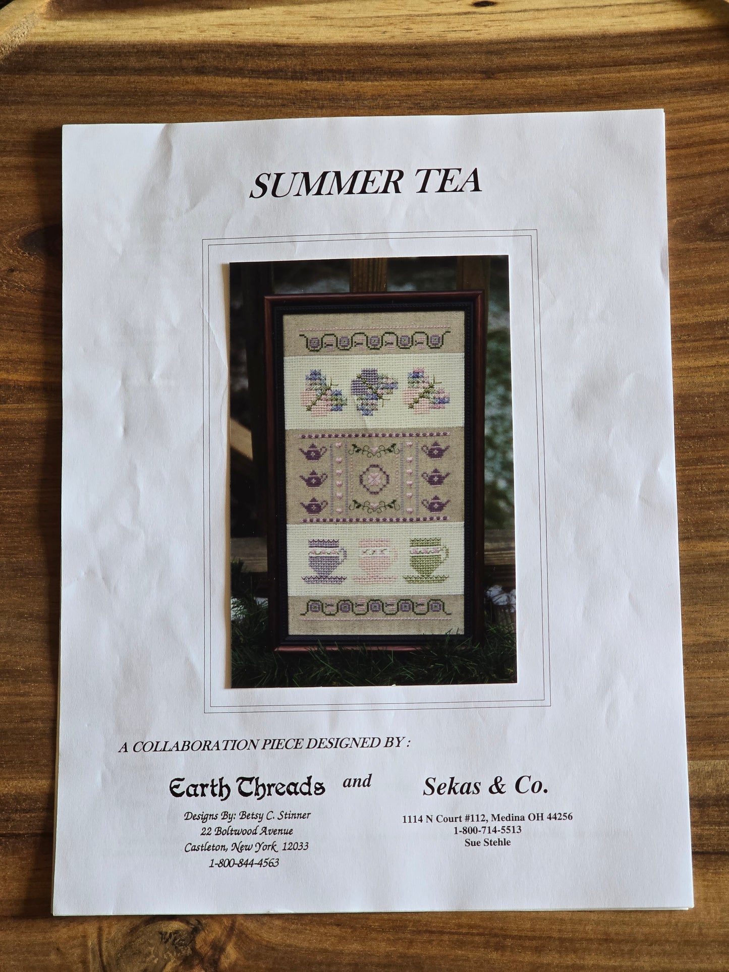 Earth Threads and Sekas & Co - Summer Tea - Cross Stitch Kit