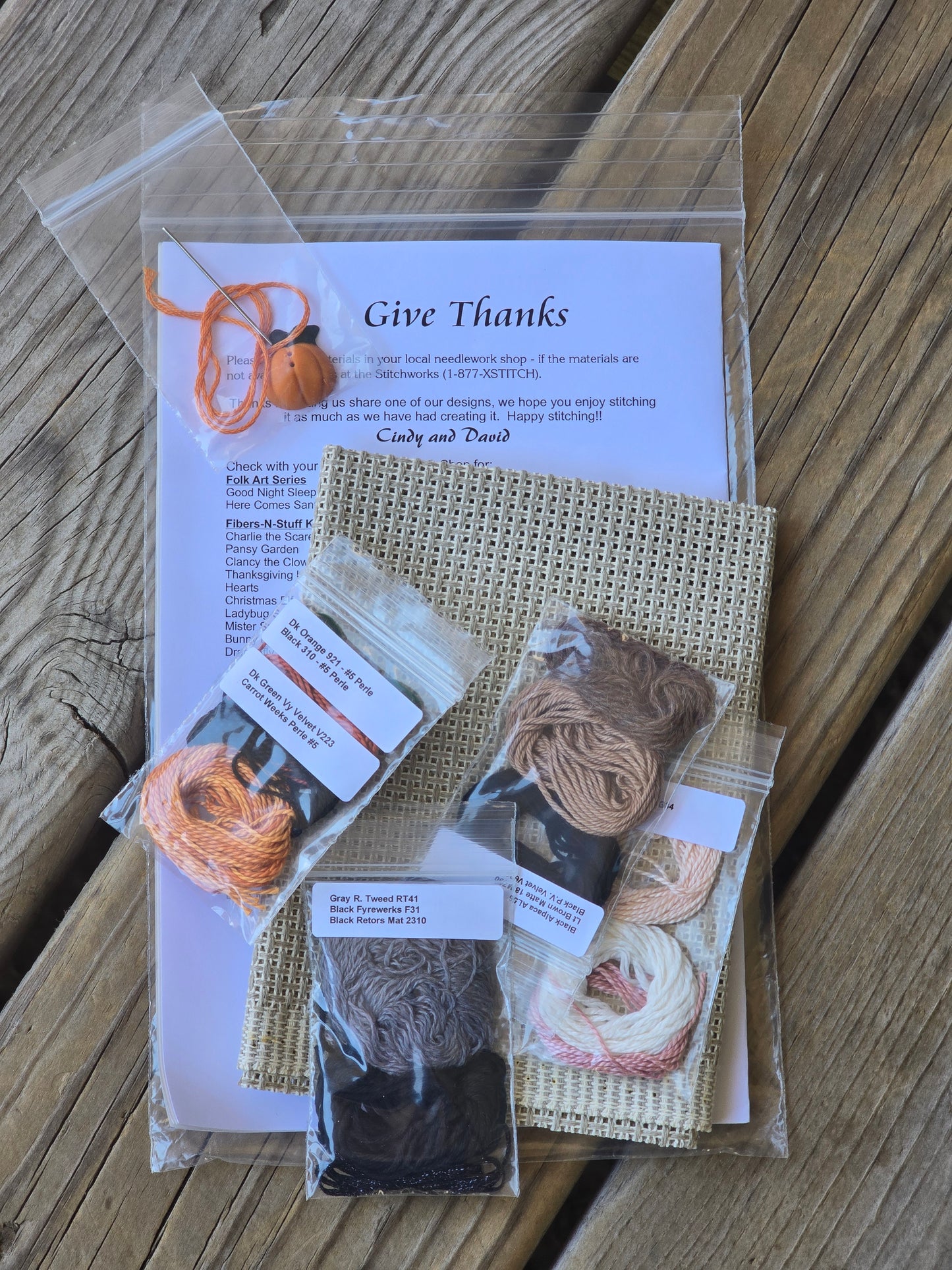 The Stitchworks - Fibers-n-Stuff - Give Thanks - Cross Stitch Kit