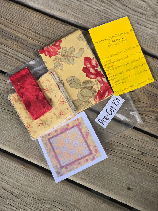 Crazy Eighths - Log Cabin, Ohio Star, 25 Patch Star - 3 Individual Quilt Kits