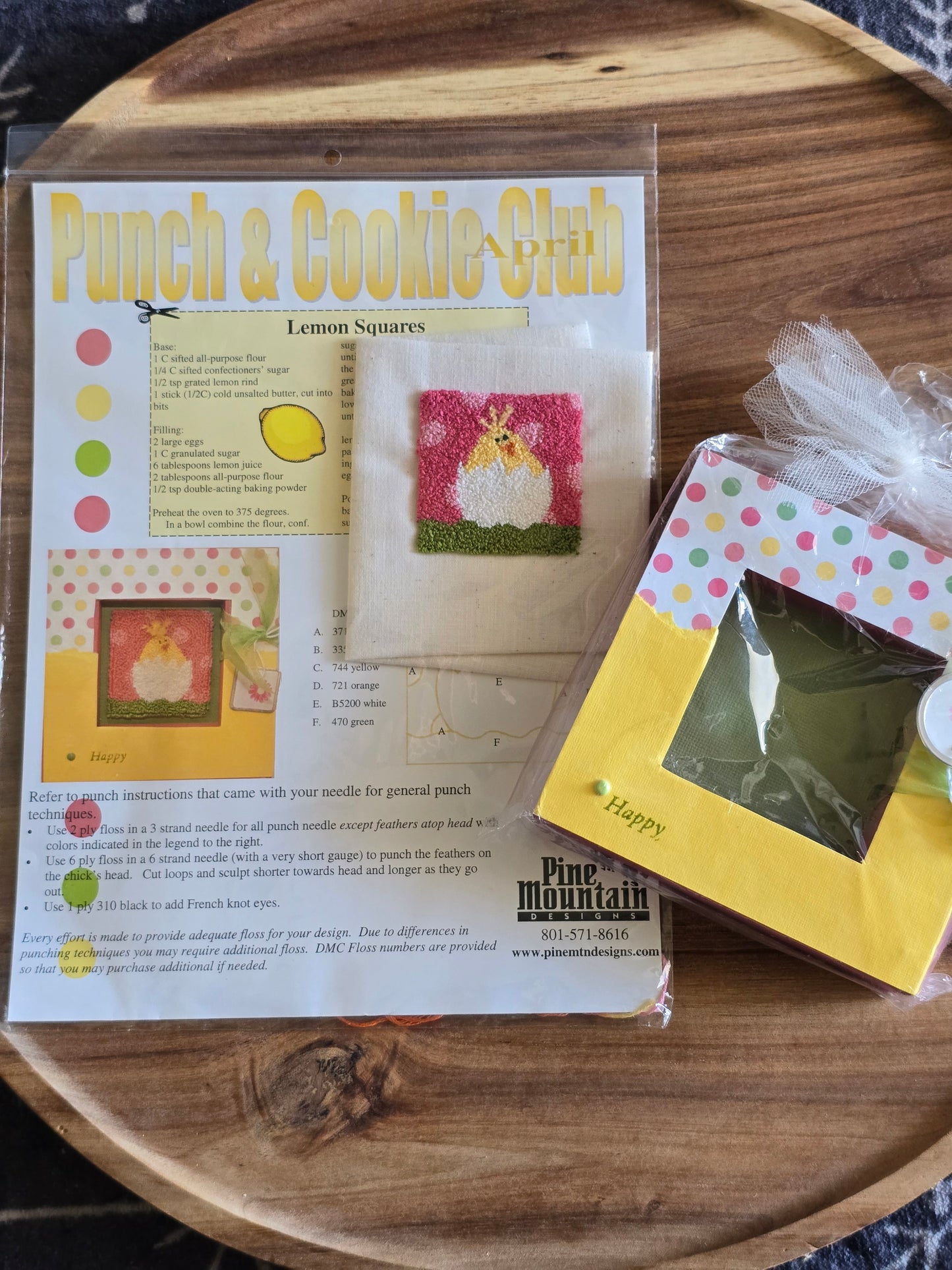 Pine Mountain Designs - Punch & Cookie Club - April - Happy Chick - Punch Needle