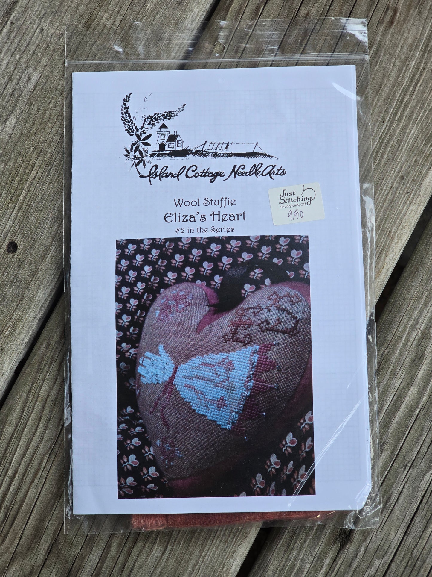 Island Cottage NeedleArts - Eliza's Heart - Wool Stuffie - Cross Stitch Kit
