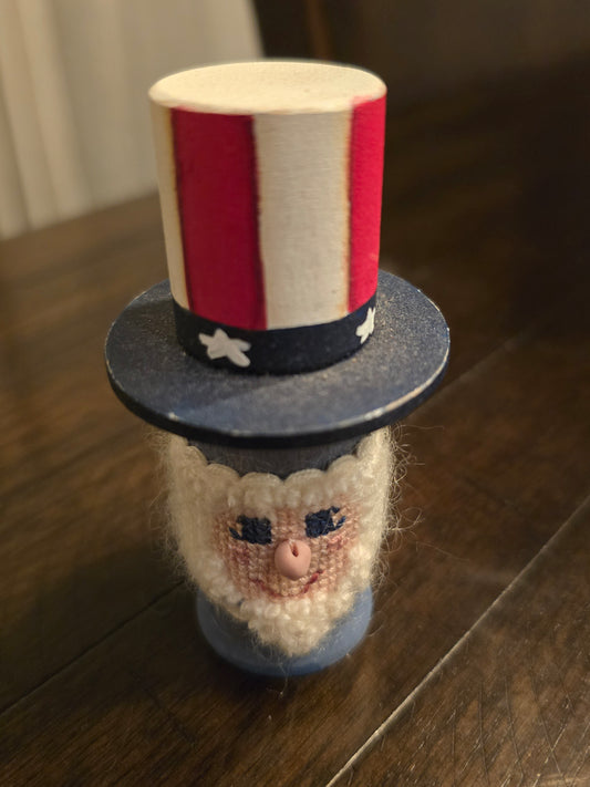 Faithwurks  - Uncle Sam Head - Seasonal Spool Decoration