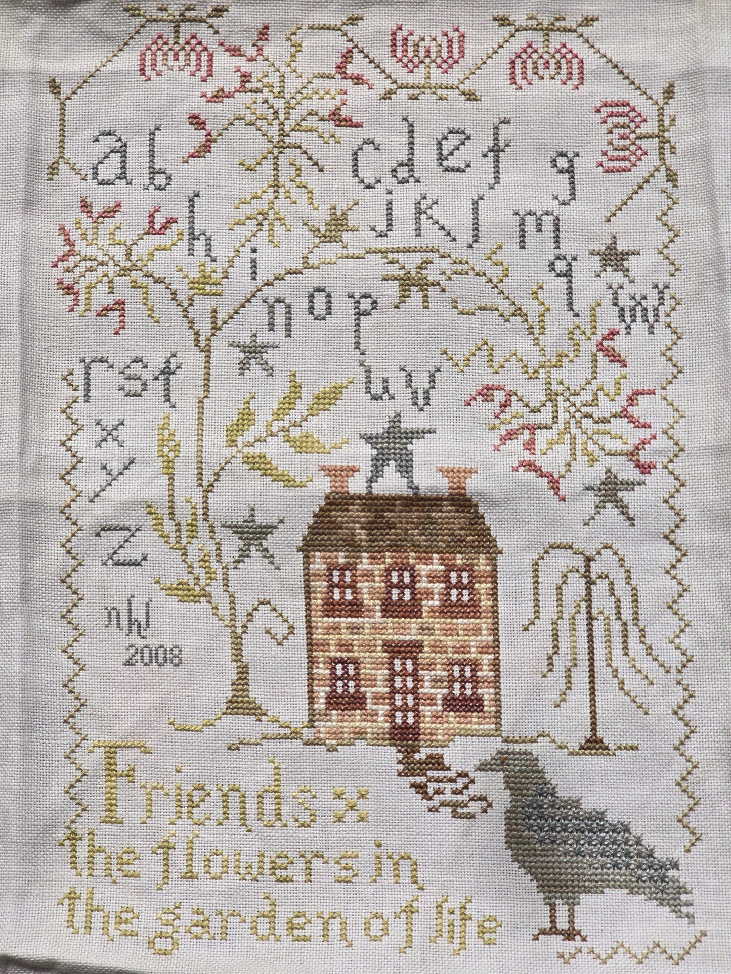Blackbird Designs - Garden of Life - Completed Cross Stitch