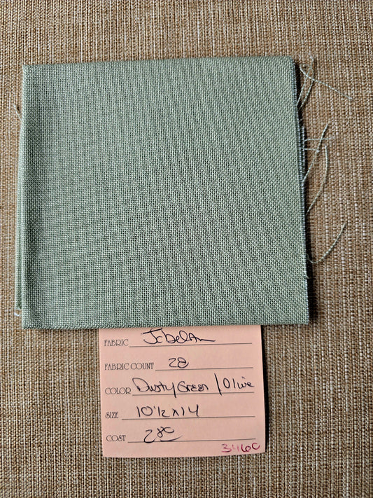 28 Count Dusty Green/Olive Jobelan Fabric