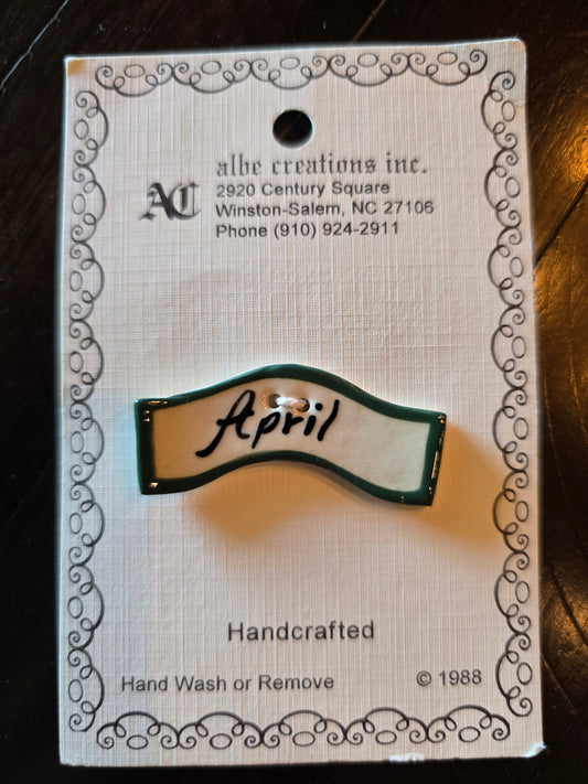 Albe Creation's, Inc. - April Ceramic Button