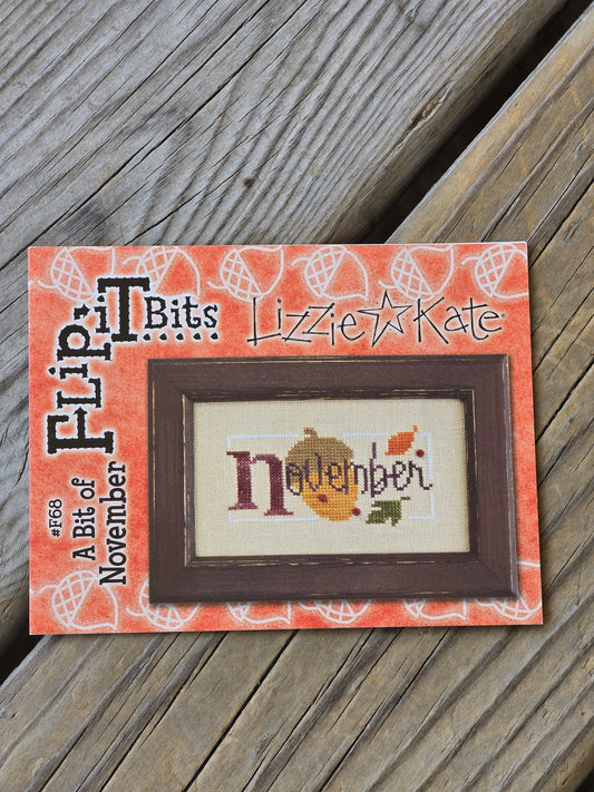 Lizzie Kate - Flip it Bits - A Bit of November #F68 - Cross Stitch Pattern