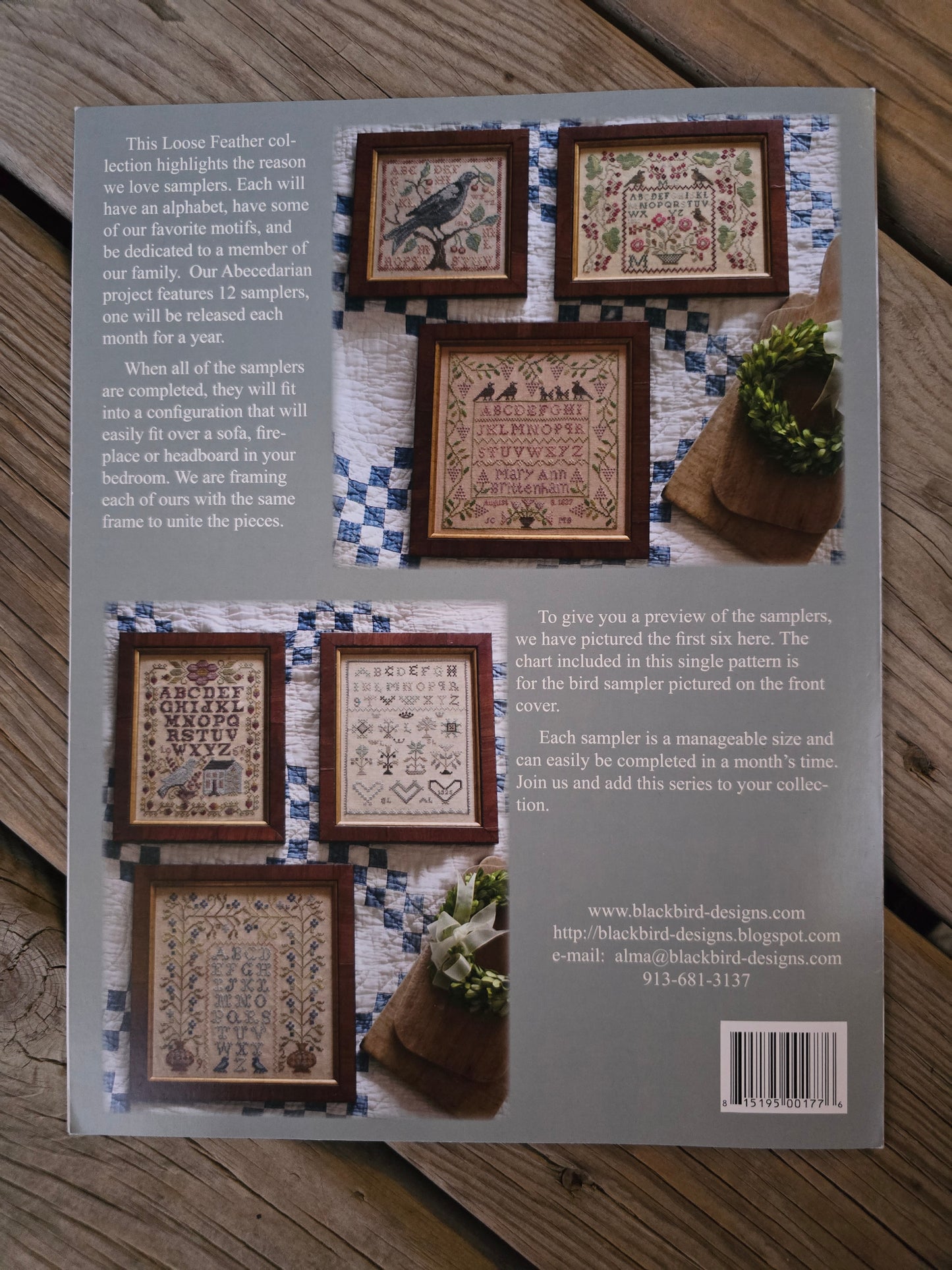 Blackbird Designs - Wild  Berries: Loose Feathers Abecedarian Series - One - Cross Stitch Pattern