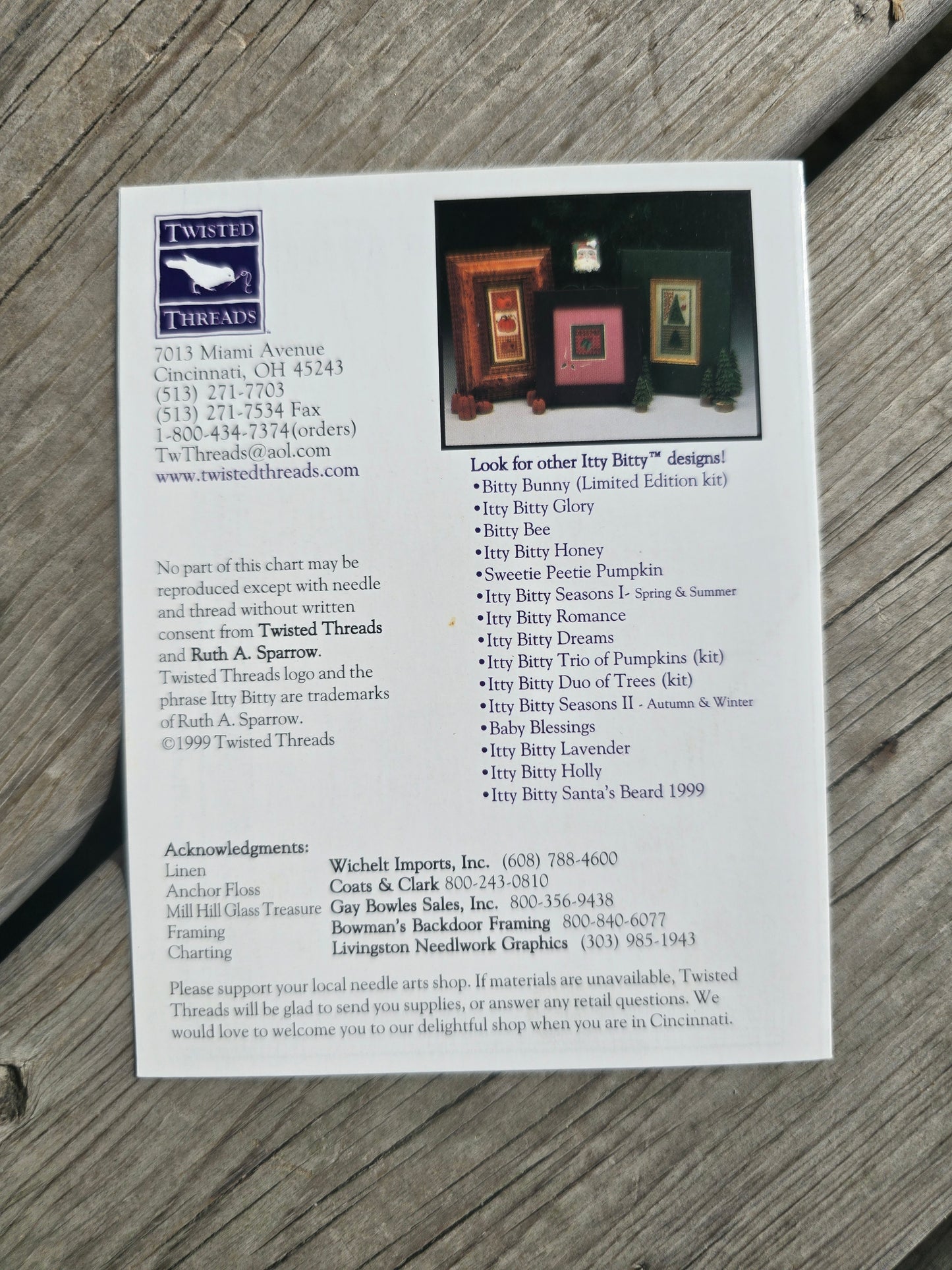 Twisted Threads - Itty Bitty - Baby Blessings - Cross Stitch Pattern