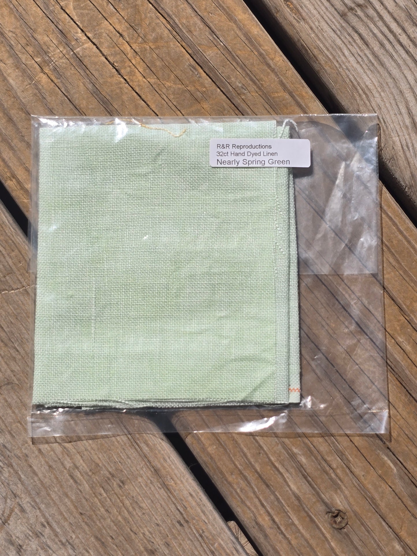 R & R Reproductions - 32 Count Nearly Spring Green - Hand-Dyed Linen - Cross Stitch Cloth