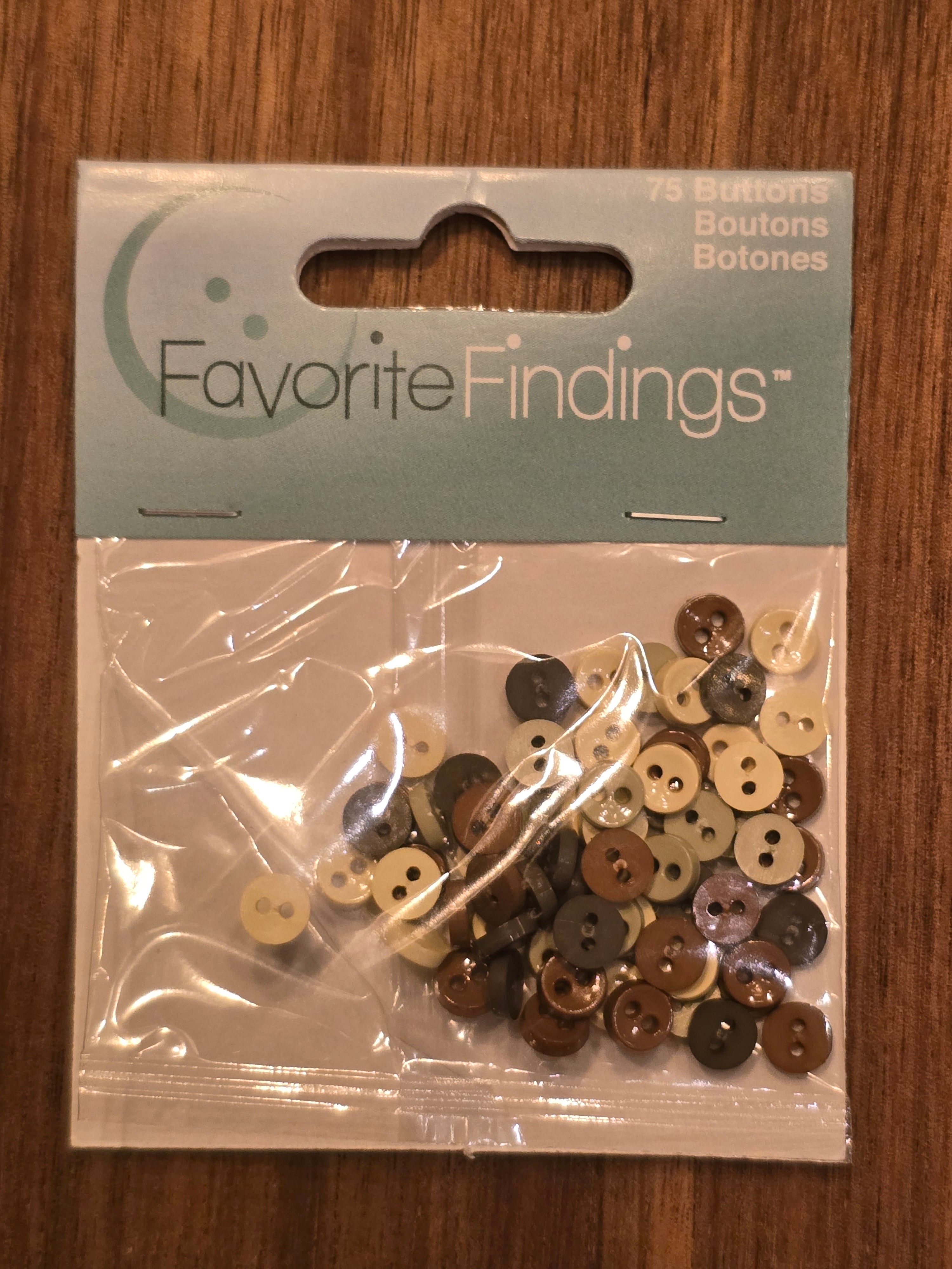 Favorite Findings - 75 Mini Buttons - Nature, Patriotic, Black & White ...