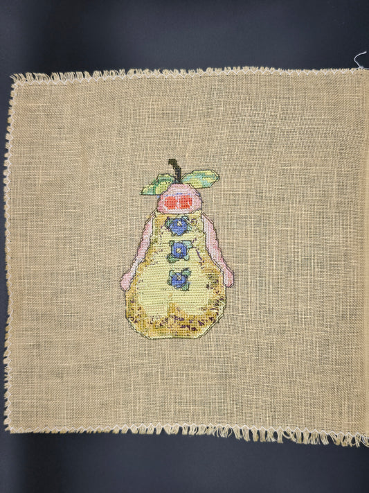 Pear - Completed Cross Stitch