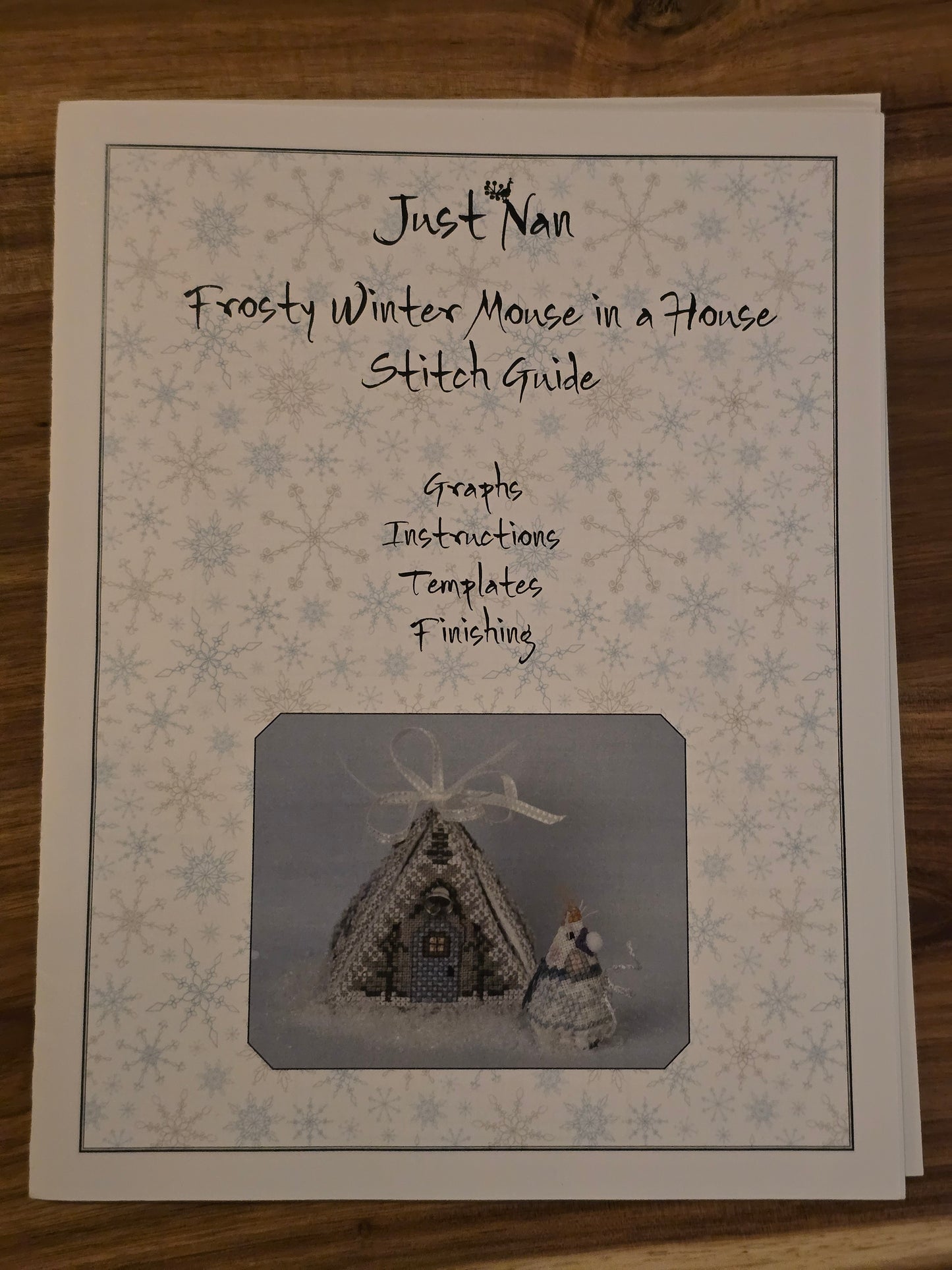 Just Nan - Frosty Winter Mouse in a House - Cross Stitch Pattern
