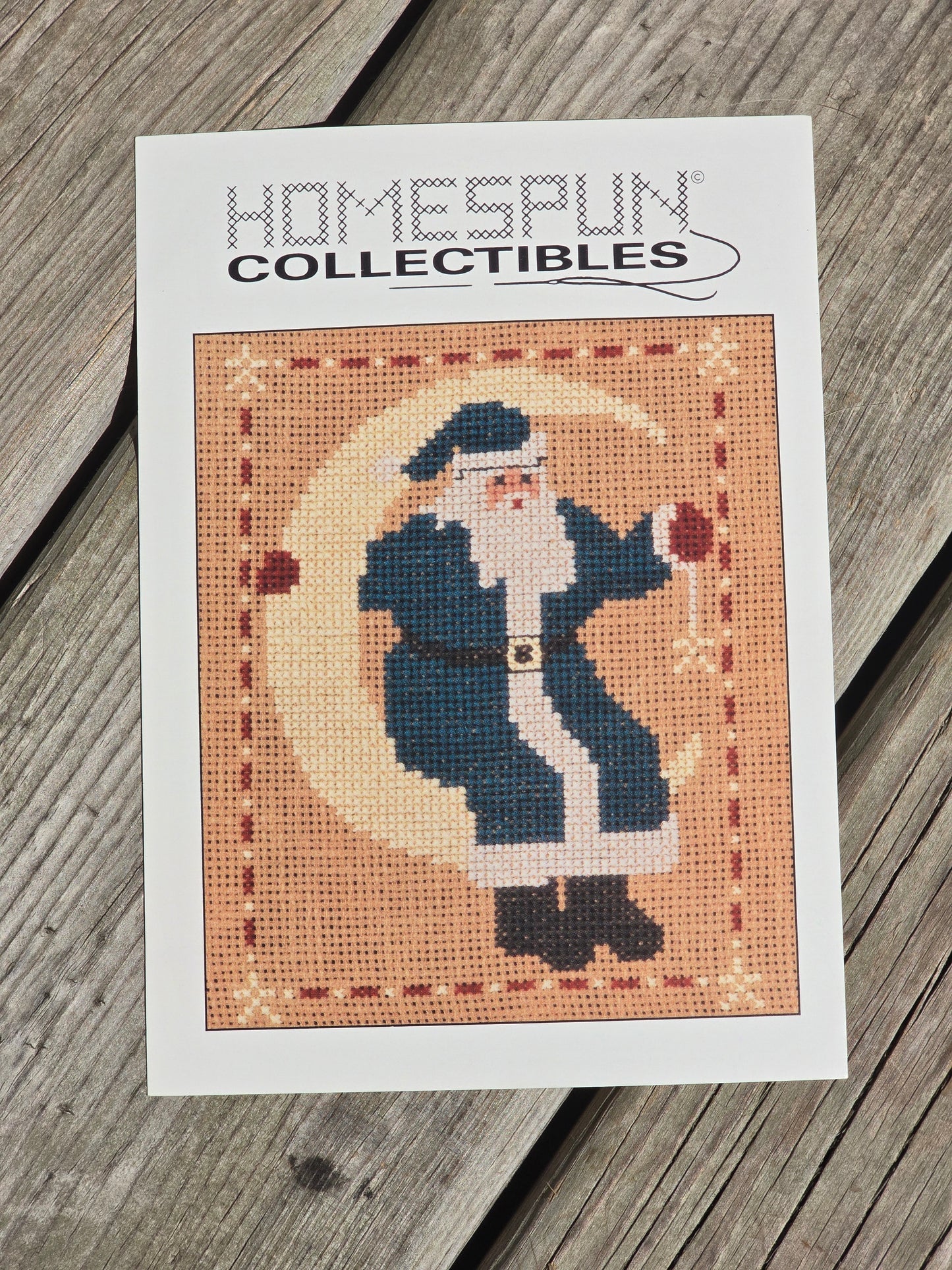 Homespun Collectibles - Santa on Moon - #37 - Cross Stitch Pattern