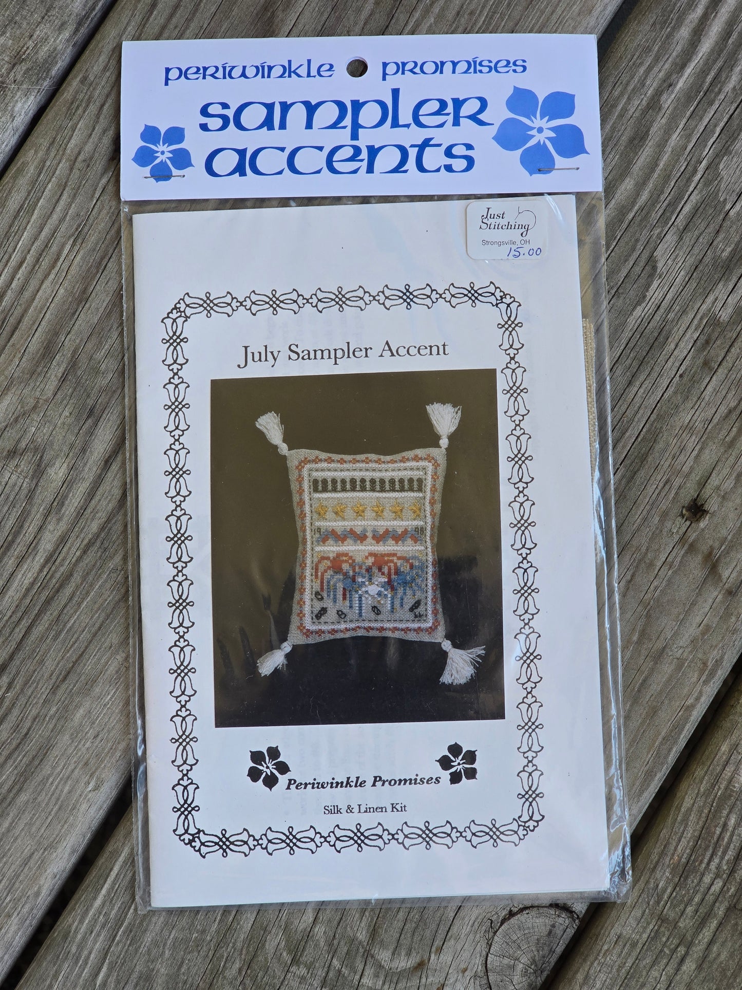 Periwinkle Promises - July Sampler Accent - Sampler Accents - Cross Stitch Kit