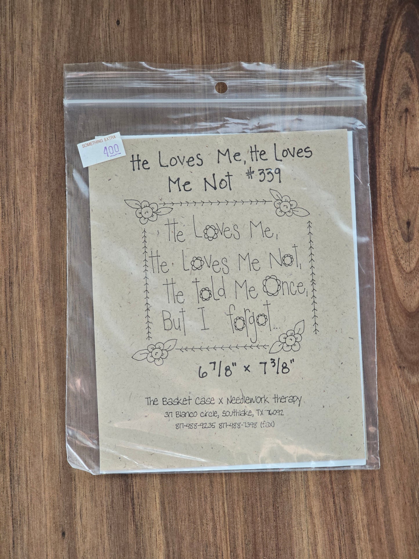 The Basket Case - He Loves Me, He Loves Me Not - #339 - Embroidery Pattern