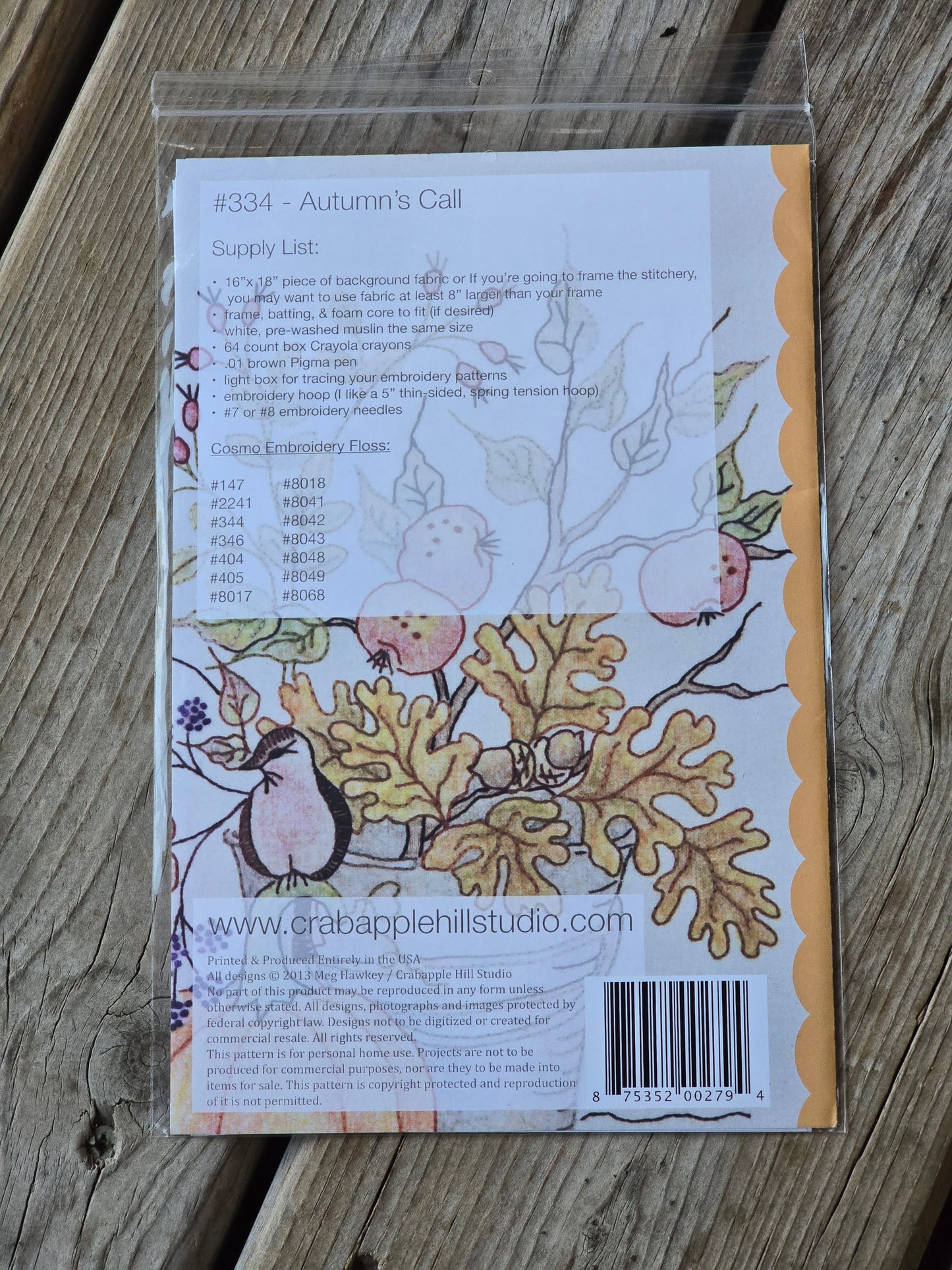Crab-apple Hill - Autumn's Call - Embroidery Pattern