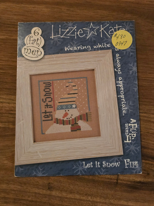 Lizzie Kate - A Flip it Series - 6 Fat Men - Let It Snow - F114 - Cross Stitch Pattern