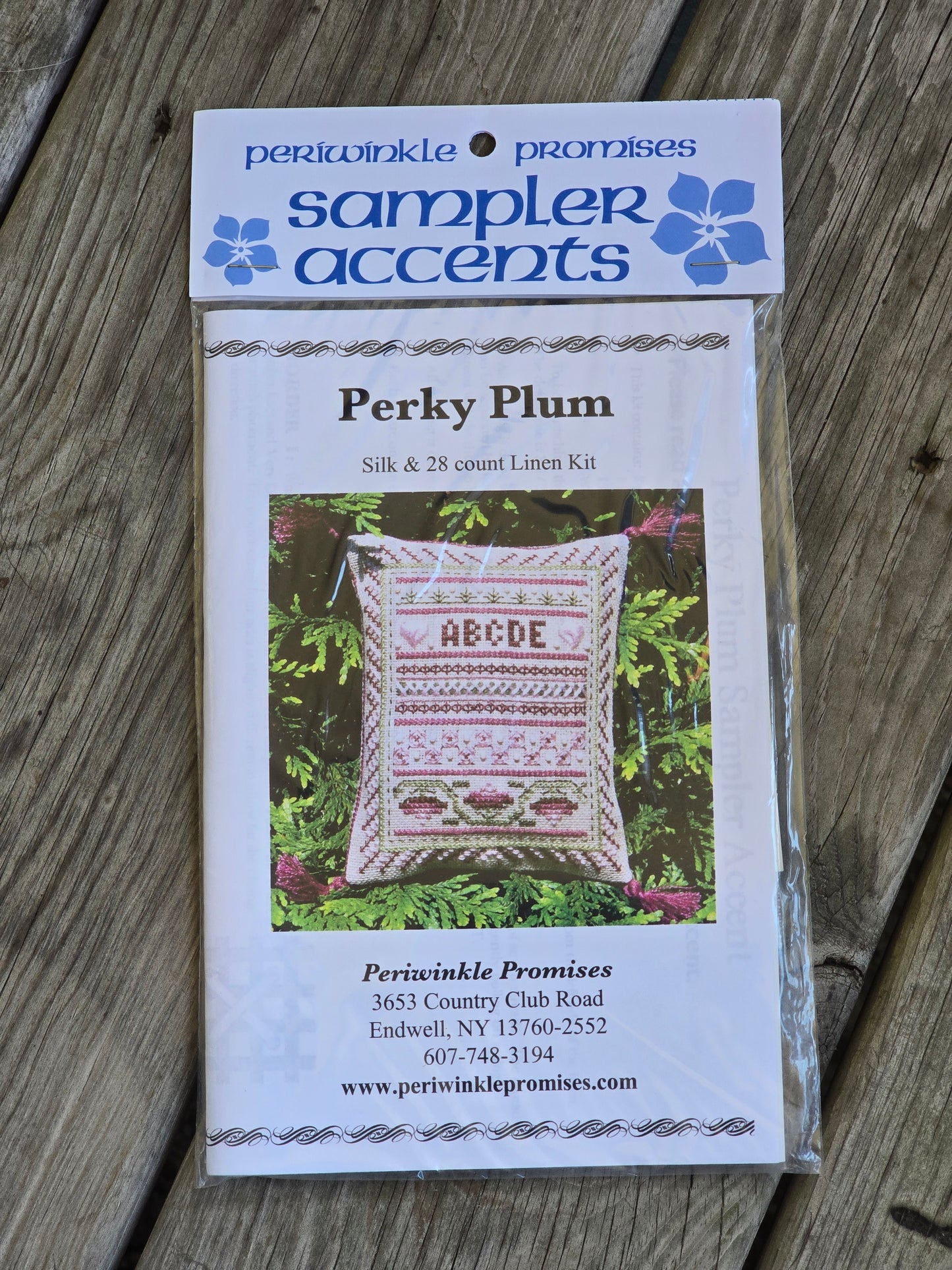 Periwinkle Promises - Perky Plum - Sampler Accents - Cross Stitch Kit