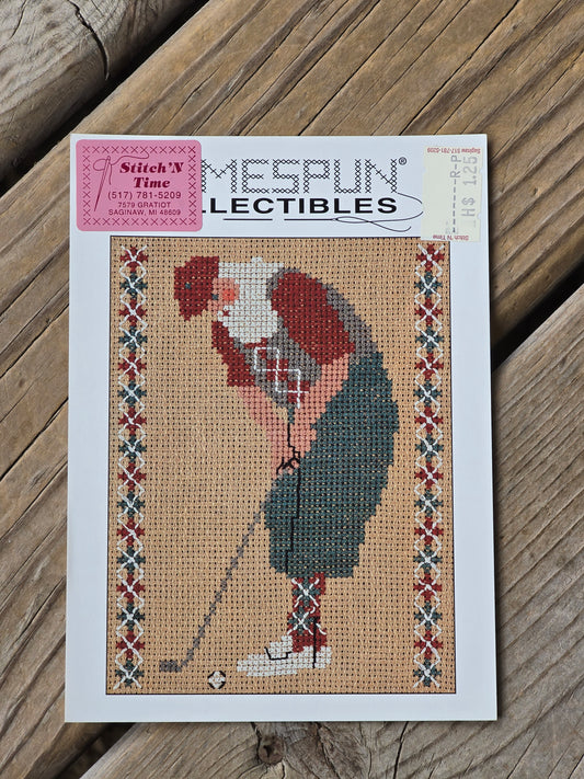 Homespun Collectibles - Golf Santa - #54 - Cross Stitch Pattern