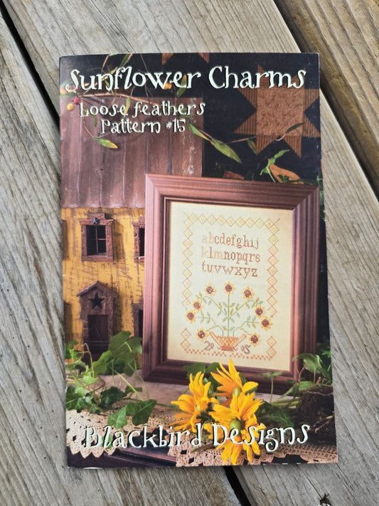 Blackbird Designs - Sunflower Charms - Loose Feathers Pattern #15 - Cross Stitch Pattern
