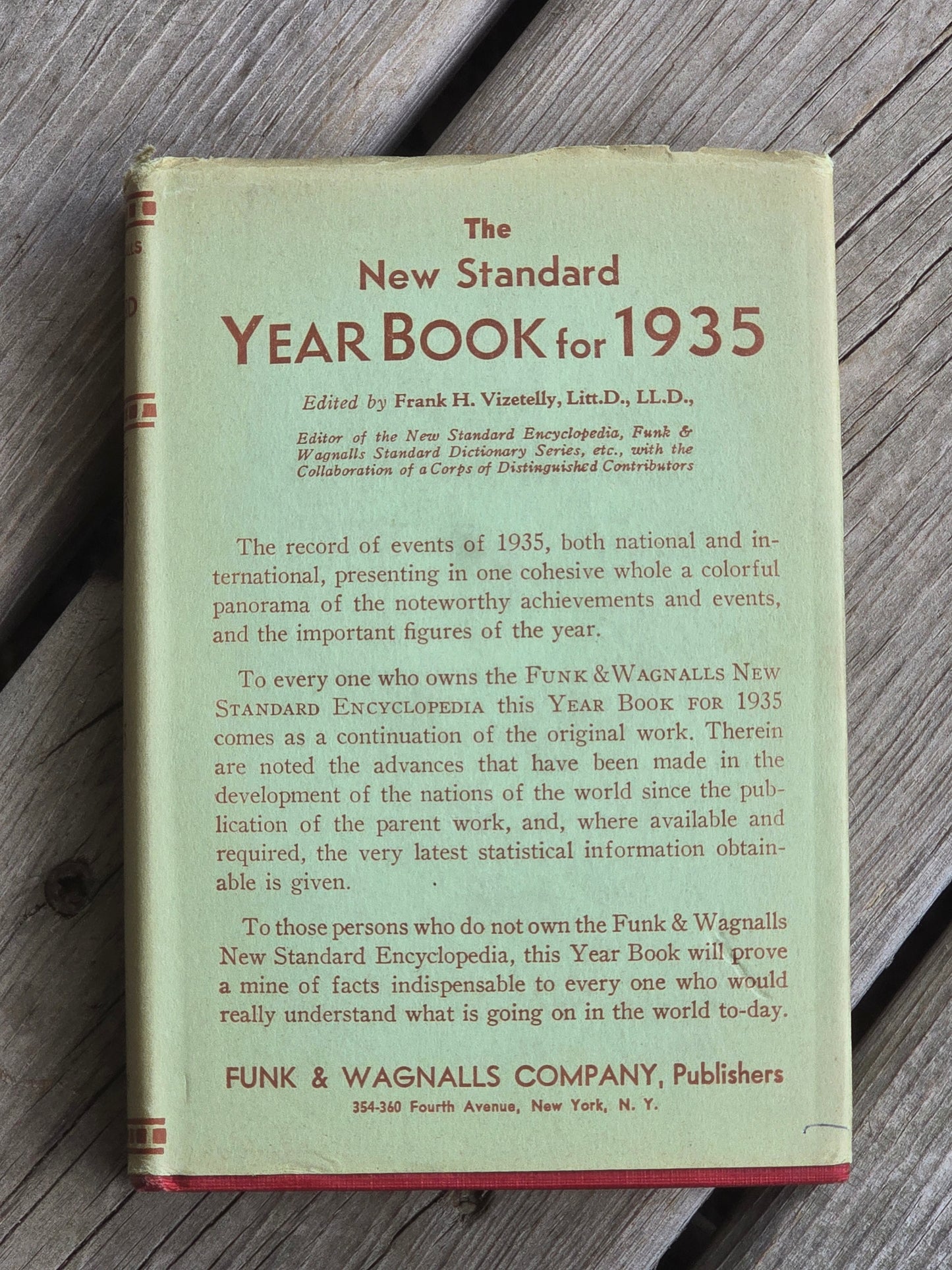 Funk & Wagnalls Company - The New Standard Year Book - 1935 - Vintage Book
