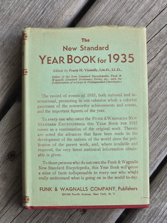 Funk & Wagnalls Company - The New Standard Year Book - 1935 - Vintage Book