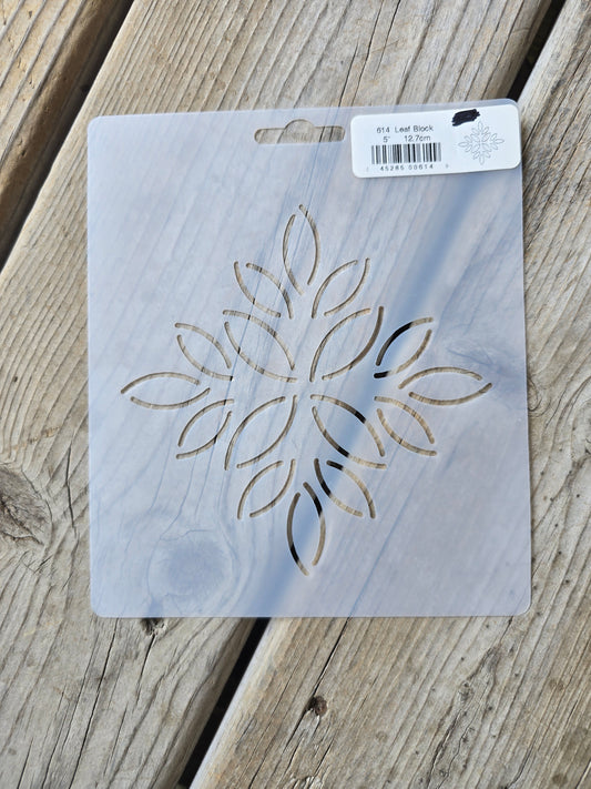 Leaf Block - 614 - Quilting Stencil