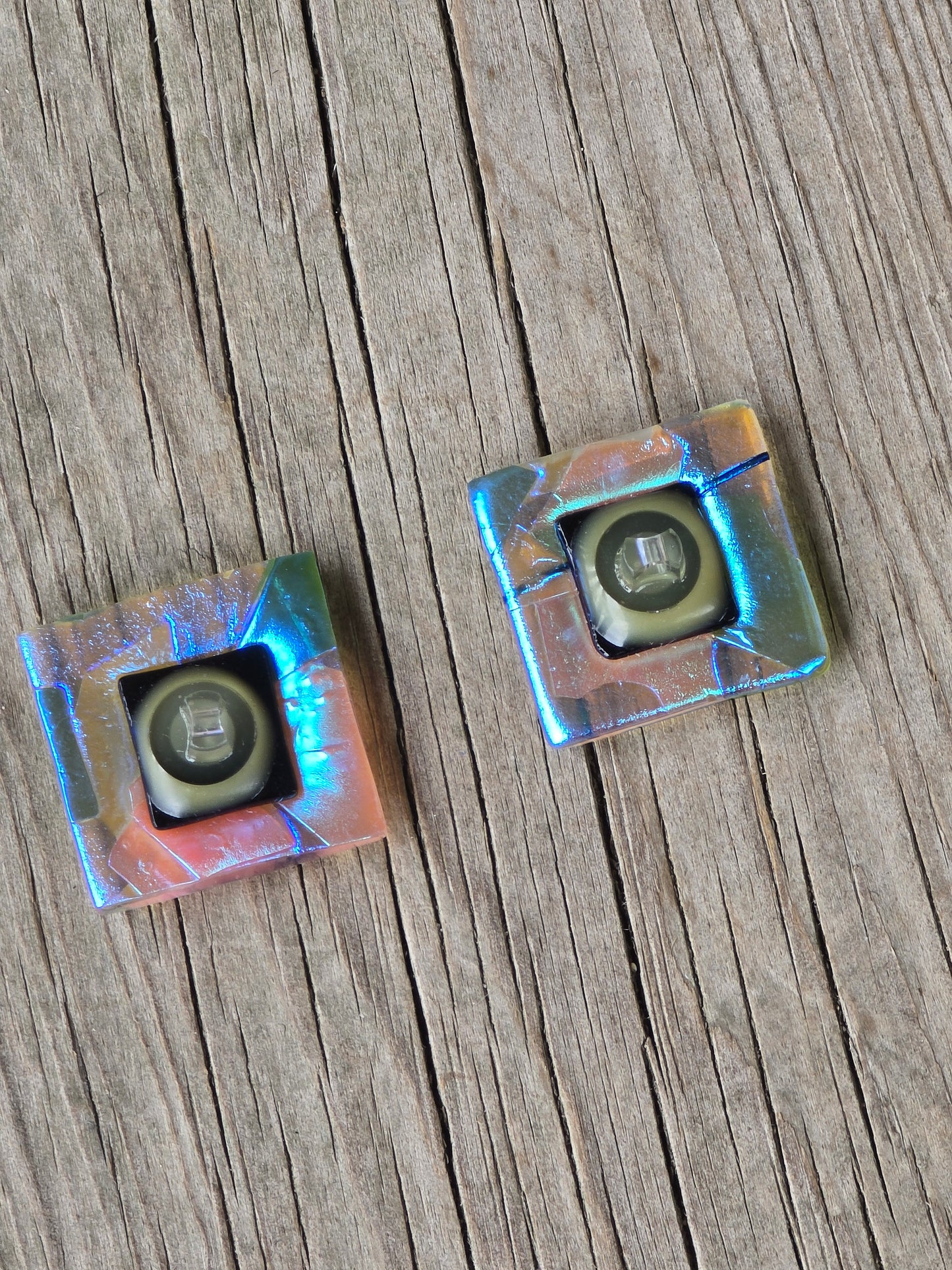 Square Fused Glass Buttons