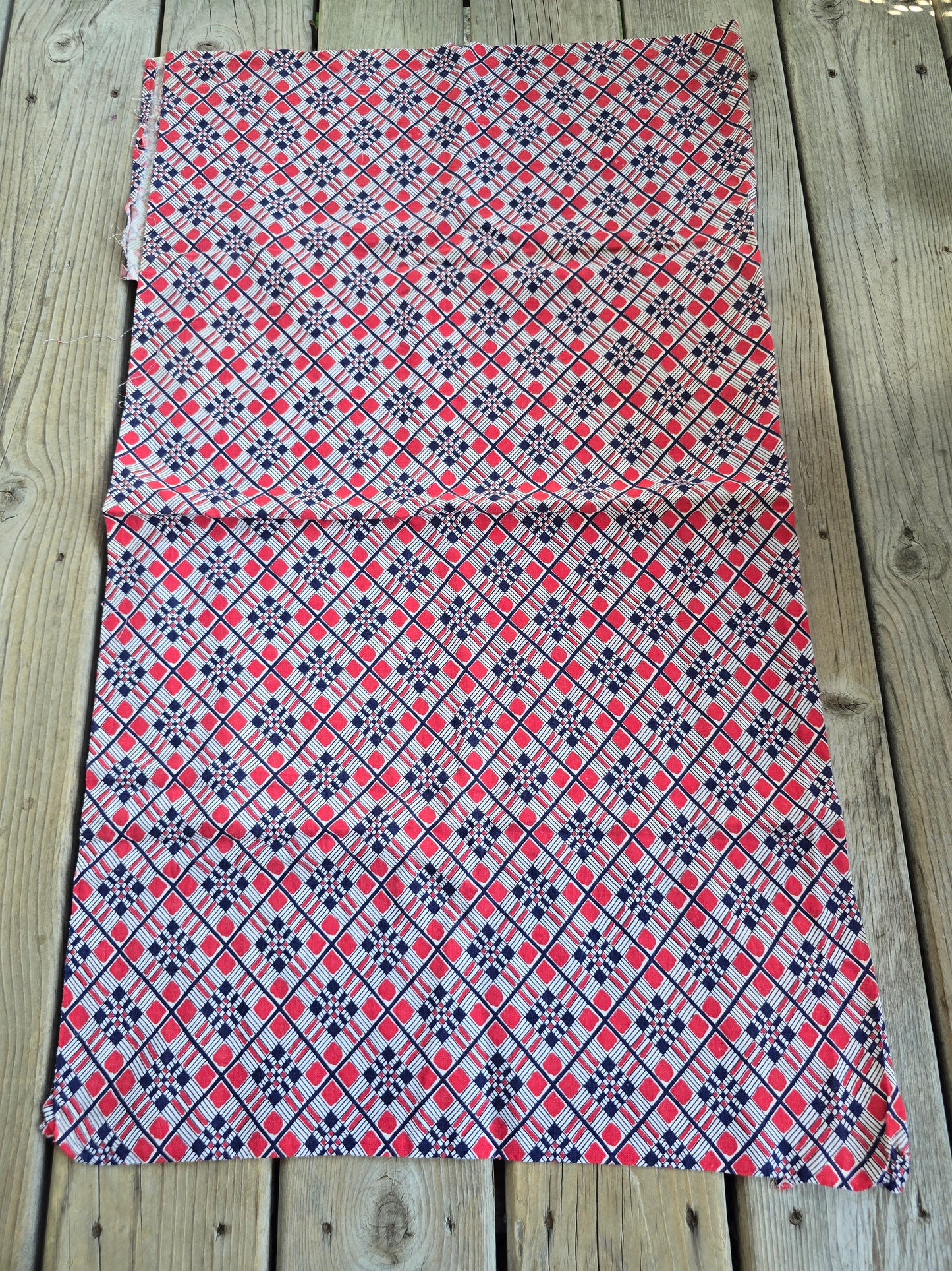 Red and Blue Plaid - Linens - Feed Sack