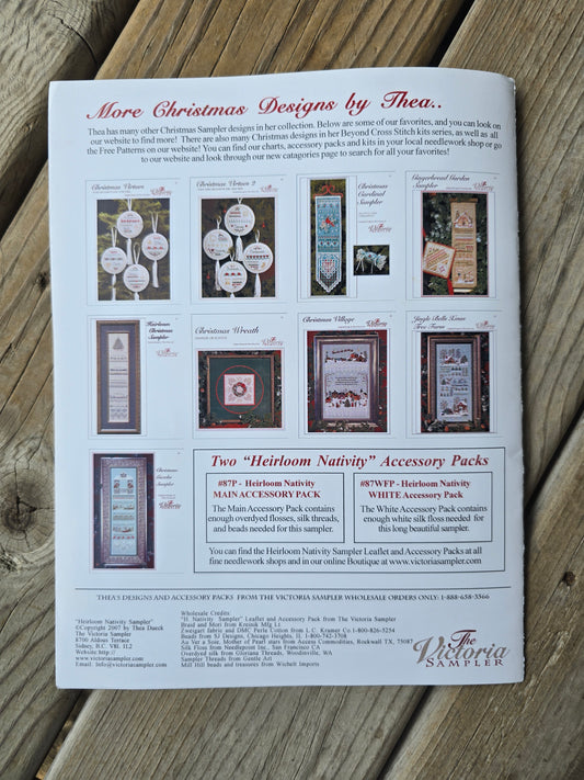 The Victoria Sampler - Heirloom Nativity Sampler - Cross Stitch Pattern