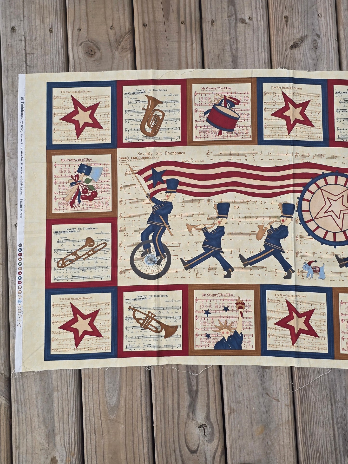 Moda - Sandy Gervais - 76 Trombones - Quilting Fabric - 2/3 Yard Panel
