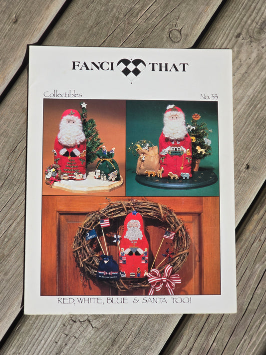 Fanci That - Collectibles - Red, White, Blue & Santa Too! - Cross Stitch Pattern