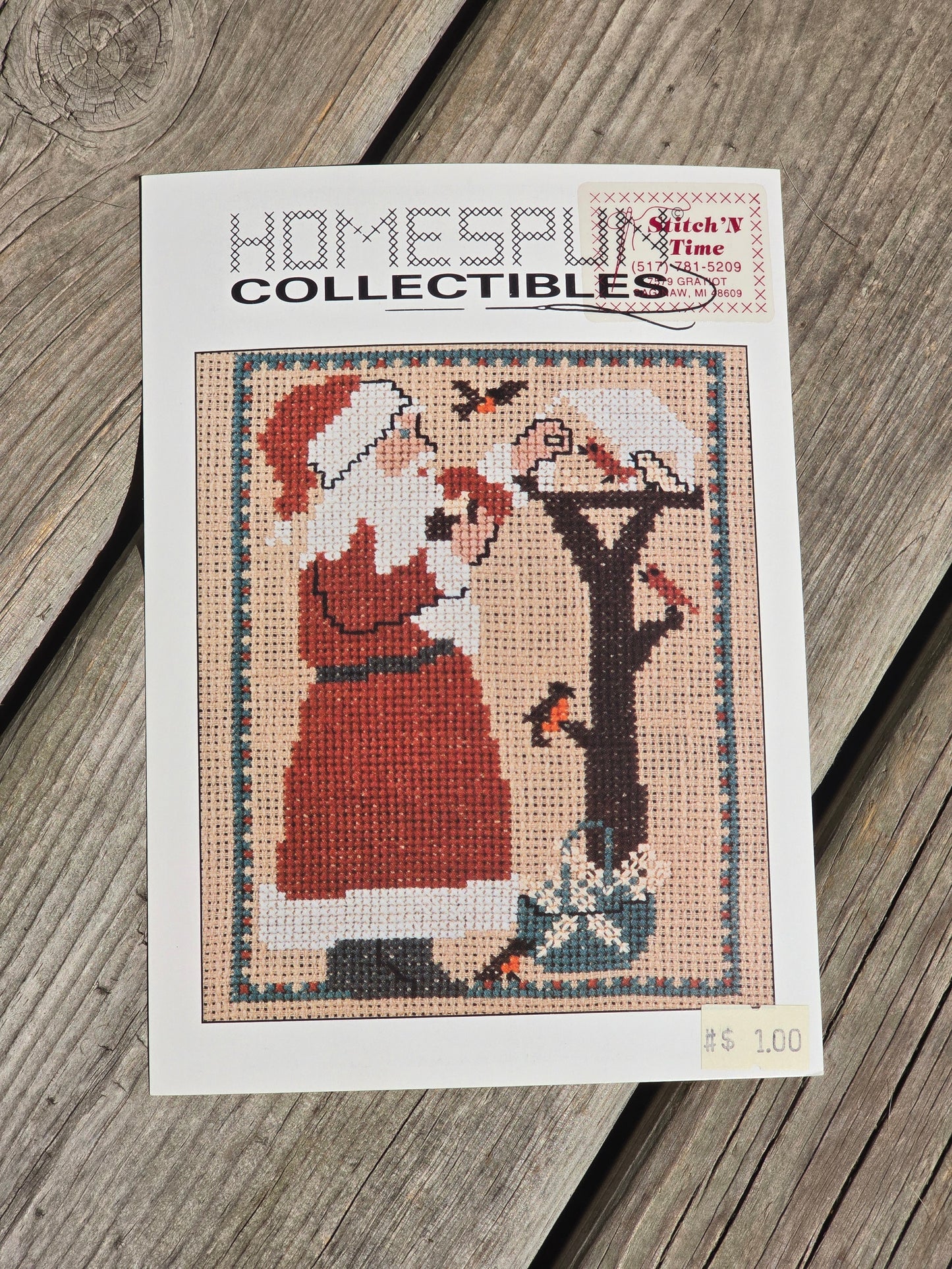 Homespun Collectibles - Santa with Birdhouse - #29 - Cross Stitch Pattern