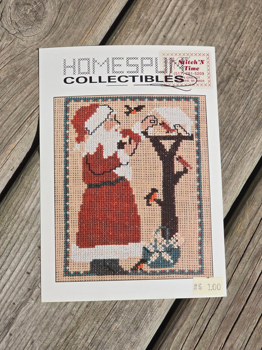 Homespun Collectibles - Santa with Birdhouse - #29 - Cross Stitch Pattern