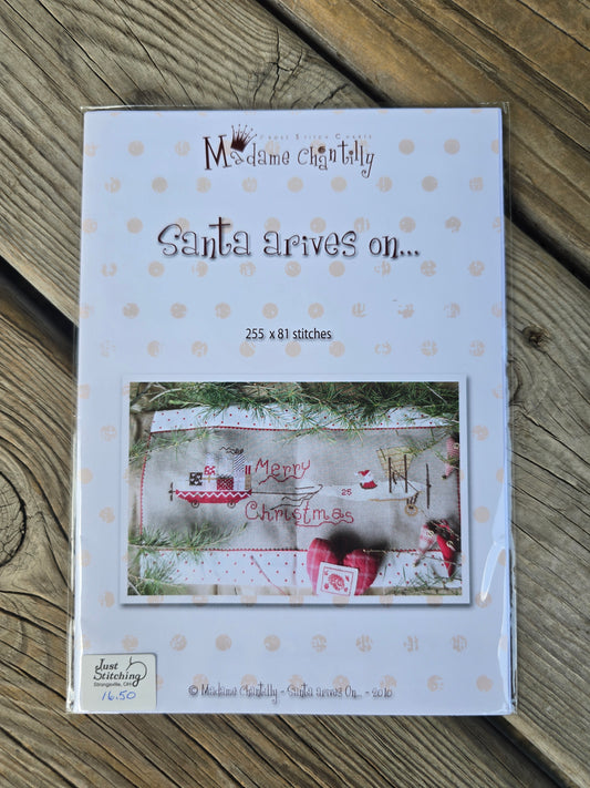 Madame Chantilly - Santa Arrives On - Cross Stitch Pattern