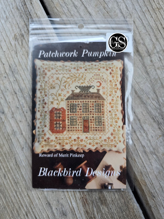 Blackbird Designs - Patchwork Pumpkin - Reward of Merit Pinkeep - Cross Stitch Pattern