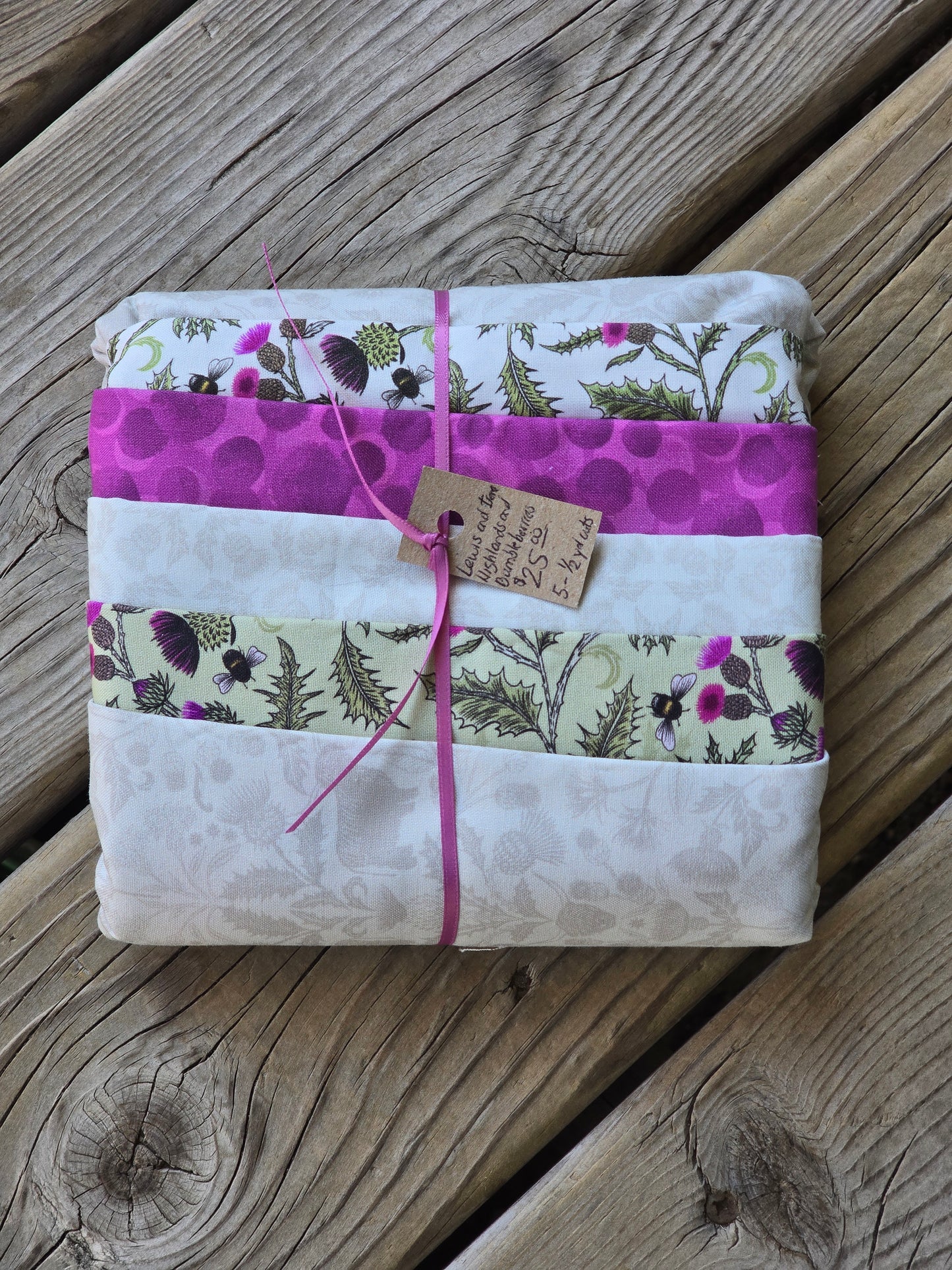 Lewis & Irene - Highlands and Bumbleberries - Quilting Fabric - 5 Piece Pre-Cut Bundles
