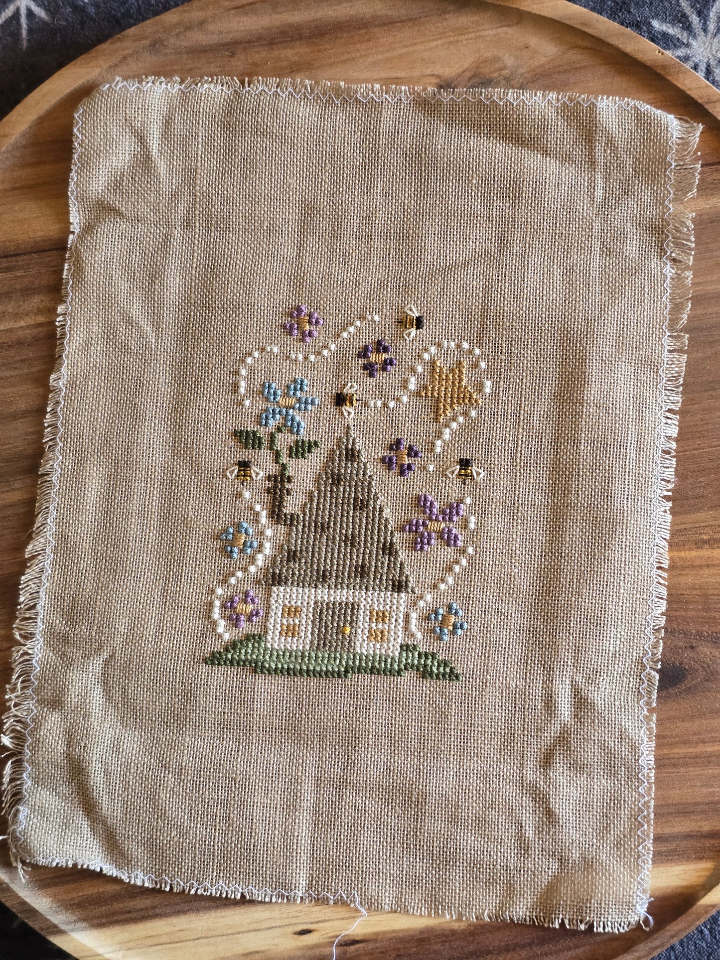 Bent Creek - Spring House - Completed Cross Stitch