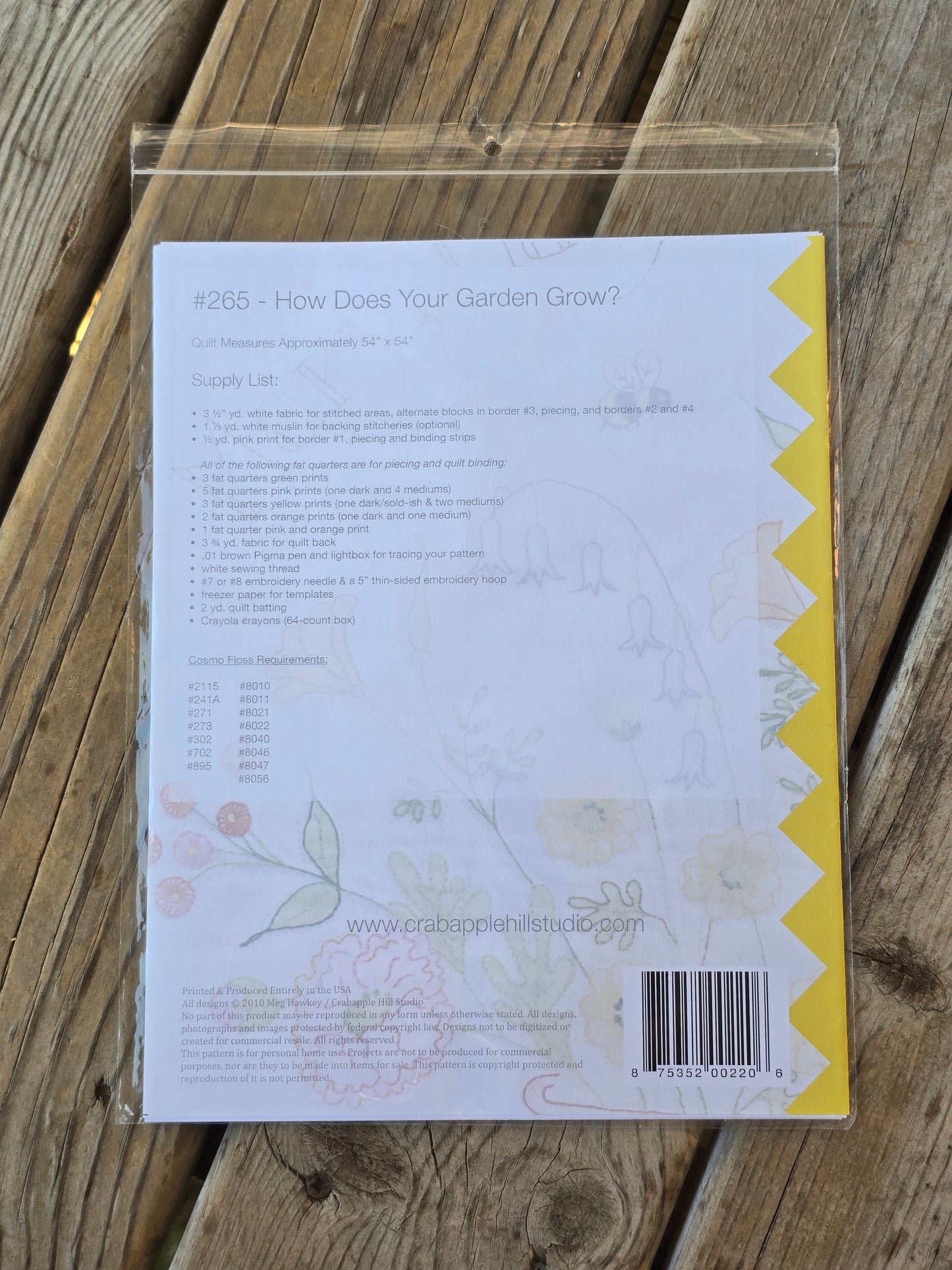 Crab-apple Hill - How Does Your Garden Grow? - Quilt Pattern
