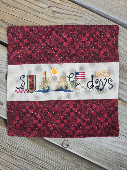 Pine Mountain Designs - Summer Lazy Days - Completed Cross Stitch