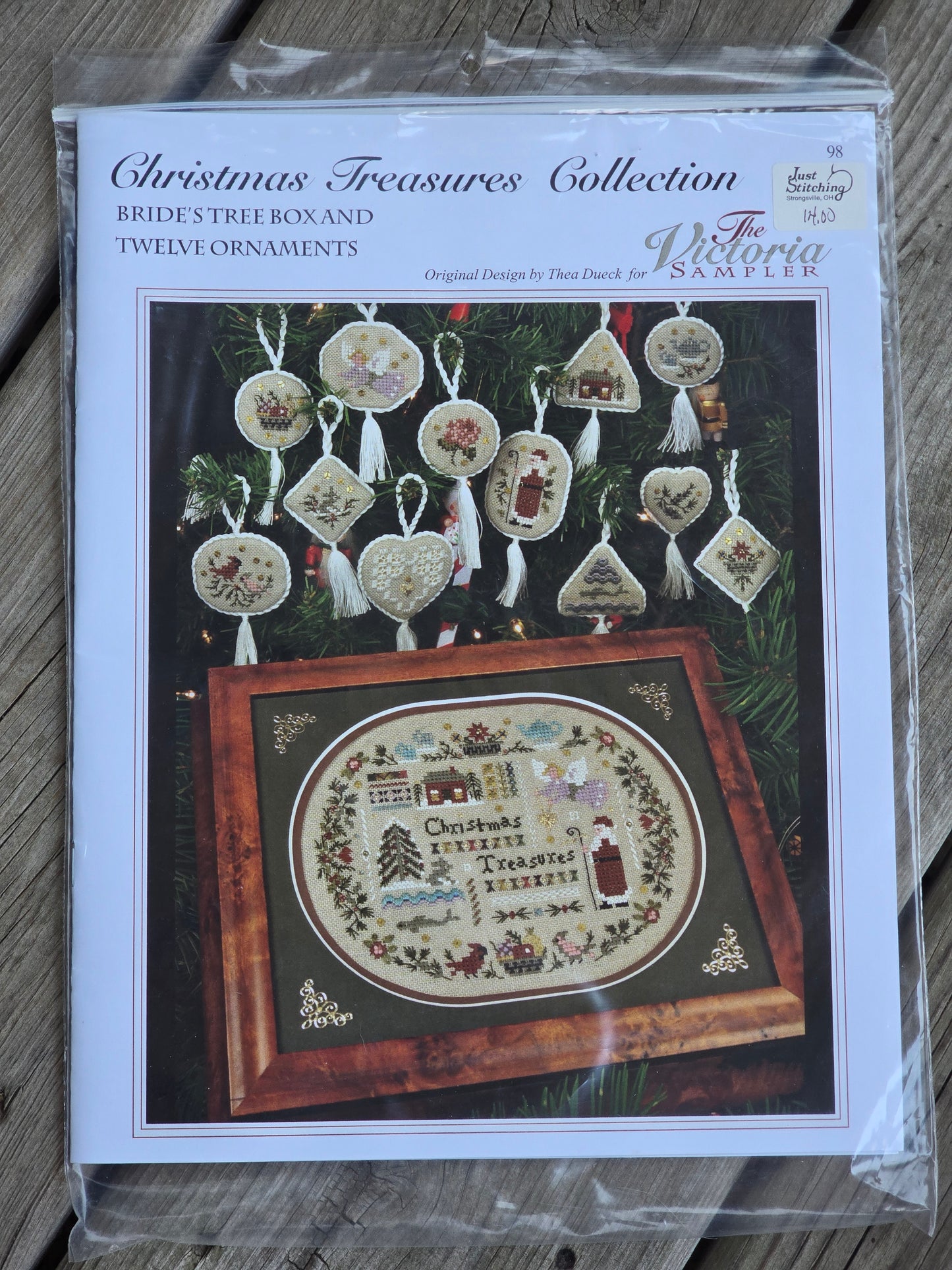 The Victoria Sampler - Christmas Treasures Collection - Bride's Tree Box and Twelve Ornaments - Cross Stitch Kit